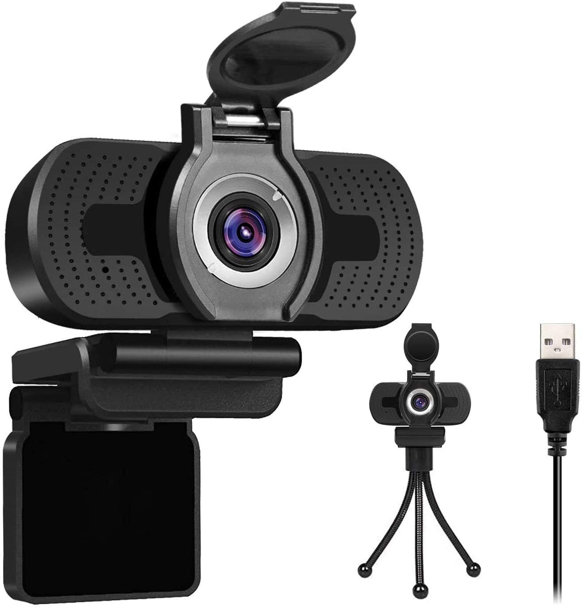 ToLuLu 1080P Webcam with Microphone, HD Webcam Web Camera with Tripod  Stand, Widescreen USB Computer Camera, Streaming Mic Webcam for Online
