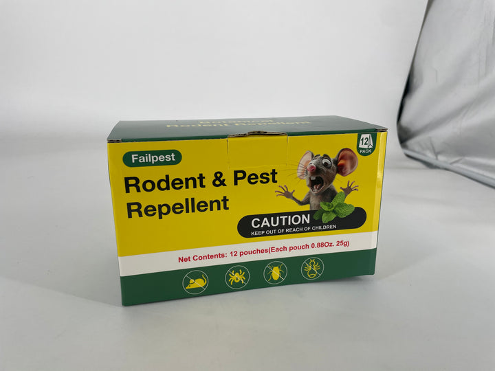 Failpest 12 Pack Rodent Repellent Bags, Mouse Balls Natural Peppermint Essential Oil for Kitchen, Garage
